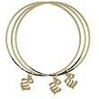 ROCAWEAR Gold Tone RW CHARM BANGLE Bracelet