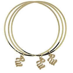 ROCAWEAR Gold Tone RW CHARM BANGLE Bracelet