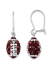 Sterling Silver Swarovski Elements Tampa Spirit Football Earrings