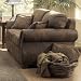 Loveseat 8-Way-Hand-Tied in Brown Bomber-Jacket Microfiber - 9936M-2