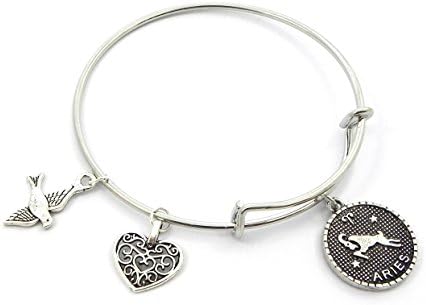 Charmed Bangle - Aries Zodiac Horoscope Adjustable Wire Bangle