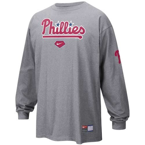 Nike Philadelphia Phillies Ash MLB Practice Long Sleeve T-shirt