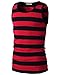 H2H Mens Casual Slim Fit Sleeveless Crewneck Lightweight Striped Summer Tank Top