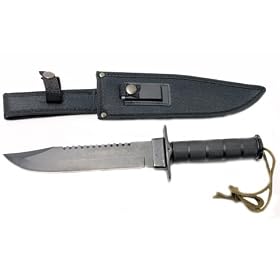 14 Black Fixed Blade Hunting Survival Knife w Sheath by 
