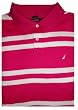 Men's Nautica Polo Shirt Short Sleeved Pink & White Striped