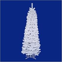 Pre-Lit American Pencil White Artificial Christmas Tree 7.5 ft