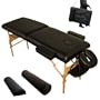TecTake Massageliege 7,5cm reine Polsterung + 2 Lagerrungsrollen + Tasche schwarz