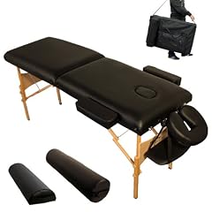 Massageliege 7,5cm reine Polsterung + 2 Lagerrungsrollen + Tasche schwarz