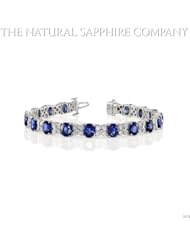 Total of 16.64ct. Blue Sapphire Bracelet with pave dia. 3.23ct. total.