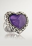 Avenue Plus Size Scrolled Heart Stretch Ring, Purple ONE