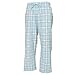 Baby Blue and white tartan plaid check tie cord flannel cotton pants for lounging, sleep, sports. Unisex relaxed fit, available in 3 Youth sizes