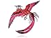 Hot Neon Pink Enamel Painted Ruby Crystal Rhinestone Gem Phoenix Bird Pin Brooch