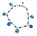 Bracelet - B268 - Lampwork Bead Charm Bracelets - Adjustable to Fit ~ Swarovski (tm) Capri Blue + Matching Organza Bag