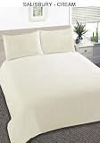 Matching Bedrooms Double Size Luxury Embroidered Duvet Cover and Pillowcase Set Cream