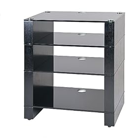 BLOK STAX DeLuxe 400 Four Shelf Black Oak Hifi Stand & AV TV Rack Unit
