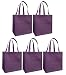 Reusable Grocery Tote Bag Solid Color 5 Pack (Lavender)