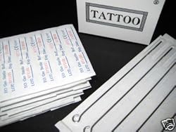 (100) PRE-STERILIZED TATTOO NEEDLES WITH (10) DISP TIPS BONUS AND (10) DISPOSABLE IVORY/BLACK LONG GRIPLESS TUBES