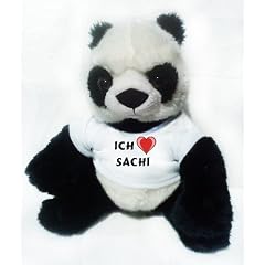Pl�scher Panda mit Ich liebe Sachi
