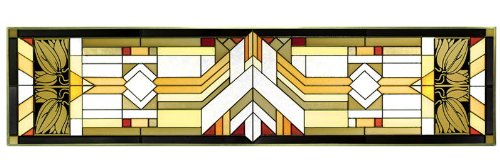 Geometric MISSION 42 Stained ART Glass CRAFTSMAN Transom ARCHITECTURAL Style WINDOW