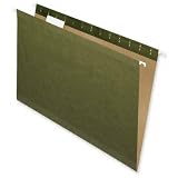 (Price/BX)Hanging File Folders, Recycled, 1/5 Cut, Legal, 25/BX, Green