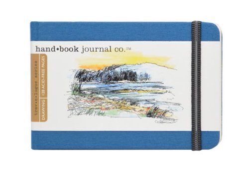 Global Art Materials 3-1/2-Inch by 5-1/2-Inch Drawing Book, Pocket Landscape in Ultramarine Blue