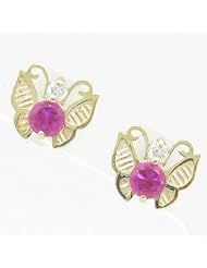 Kids 14K solid gold earrings fancy stud hoop huggie ball fashion dangle swa...