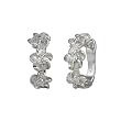 Daisy Chain Cubic Zirconia Platinum Overlay Sterling Silver Hoop Earrings