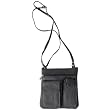 Journee Collection Genuine Leather Multi Pocket Cross-body Bag