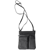 Journee Collection Genuine Leather Multi Pocket Cross-body Bag