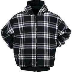 Thermo Wendejacke Gr.M schwarz-wei� kariert od. sw. uni 100%PES-Fleece