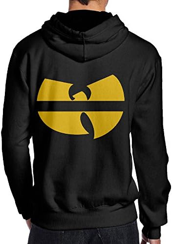 Wu-Tang Clan Gloden Black Men's Black Long Sleeve Hoodie Hooded Sweatshirt Back Printing