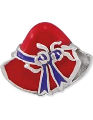 Reflection Beads Silver Enamel Red Hat Career Bead