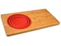 Island Bamboo OS24SR Over the Sink Cutting Board with Red Colander