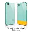 elago S4 Glide Case for AT&T, Sprint, Verizon iPhone 4/4S + Extra Bottom Clip + Front + Back Protection Film included (Coral Blue)