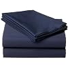 Wamsutta 360 Perfect Pinpoint Twin Extra Long Fitted Sheet, Midnight Blue