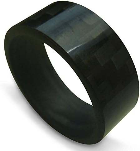 Men's 9MM 100% Genuine Pure CARBON FIBER Wedding Band Ring (8)