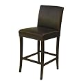 Leather Barstool- Dark Brown