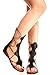 Forever Link BACK ZIPPER OPEN TOE FAUX LEATHER CASUAL KNEE HIGH GLADIATOR SANDALS