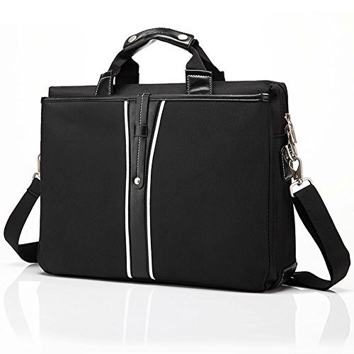 BRINCH® Oxford Fabric 15.6 Inch Business Laptop Messenger Bag Briefcase with Detachable Shoulder Strap,Universal Durable Slim Utra Protective for up to 15.6 inch Laptop / Macbook / Notebook / Tablet / Ultrabook / Netbook / Chromebook,Fashion Design with Bubble Foam Pad,Various Pockets and Accesorry Bag (Black)