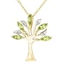 10k Yellow Gold Peridot Tree Charm, 18"