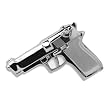 Silver Star CHROME GUN Belt Buckle