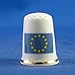 Porcelain China Collectable Thimble - Flag of Europe EEC -- Free Gift Box