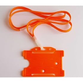 Orange Neck Lanyard & Orange ID Card Holder x 1 (Free Delivery)