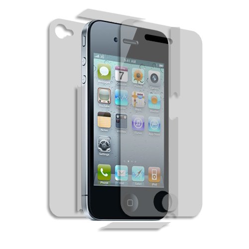 Cell Phones & Service — Skinomi TechSkin - Invisible Cell Phone Protector Shield Full Body Skin for Apple iPhone 4 + LIFETIME REPLACEMENTS