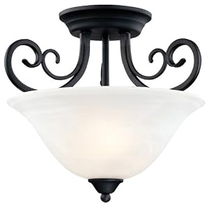 Hardware House 544874 Tuscany 14-1 2-Inch by 12-1 2-Inch Ceiling Lighting Fixture Textured Black by Hardware House