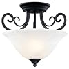 Hardware House 544874 Tuscany 14-1/2-Inch by 12-1/2-Inch Ceiling Lighting Fixture Textured Black