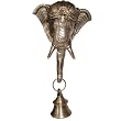 Animal Sculpture Brass Elephant with Bell 5.75 x 3.75 x 10.5 inches