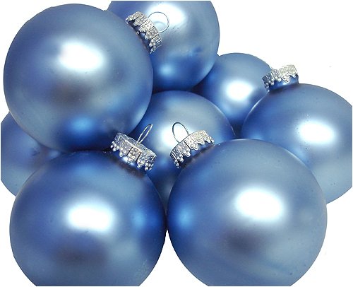 Set of 4 Matte Ocean Blue Glass Ball Christmas Ornaments 3.25" #63116801721