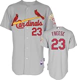 David Freese Jersey: St. Louis Cardinals #23 Road Grey Authentic Cool Base&Atilde;&cent;"&Acirc;&cent; Jersey with World Series Commemorative Patch worn in 2012