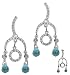 Blue Topaz C.Z. Briolette Sterling Silver Circular Drop Earrings